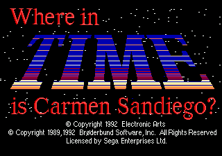 Where in Time is Carmen Sandiego Title Screen